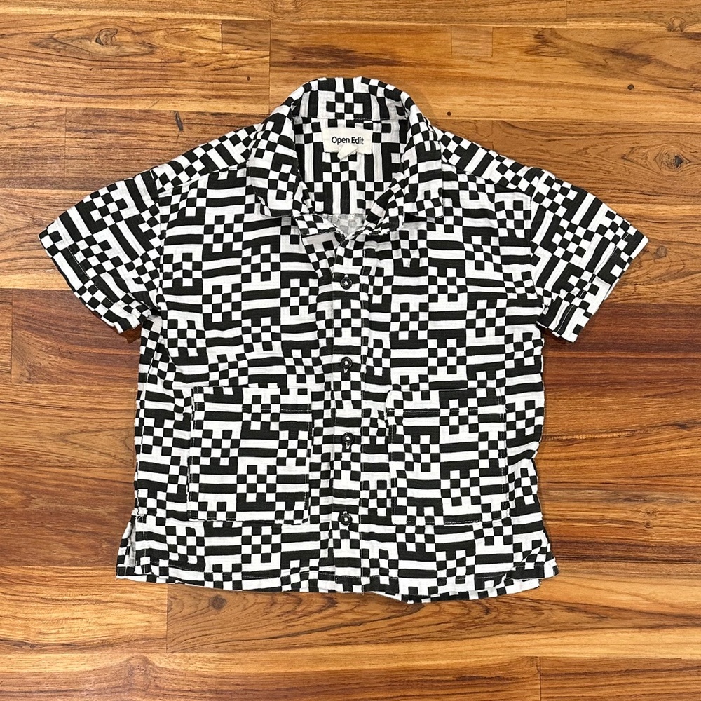 Kids Open Edit Camp Color Short Sleeve Shirt Size 5